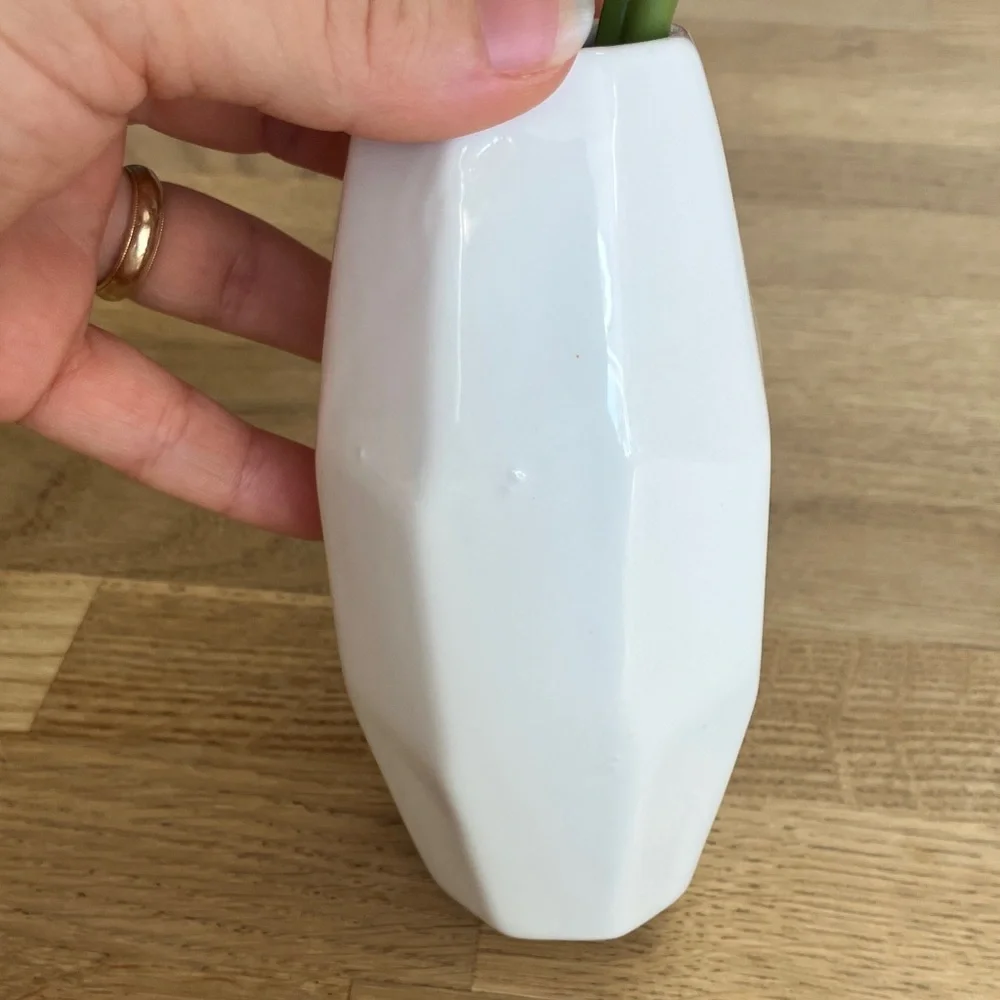 Vintage Ceramic Vase with Pink and White Flowers